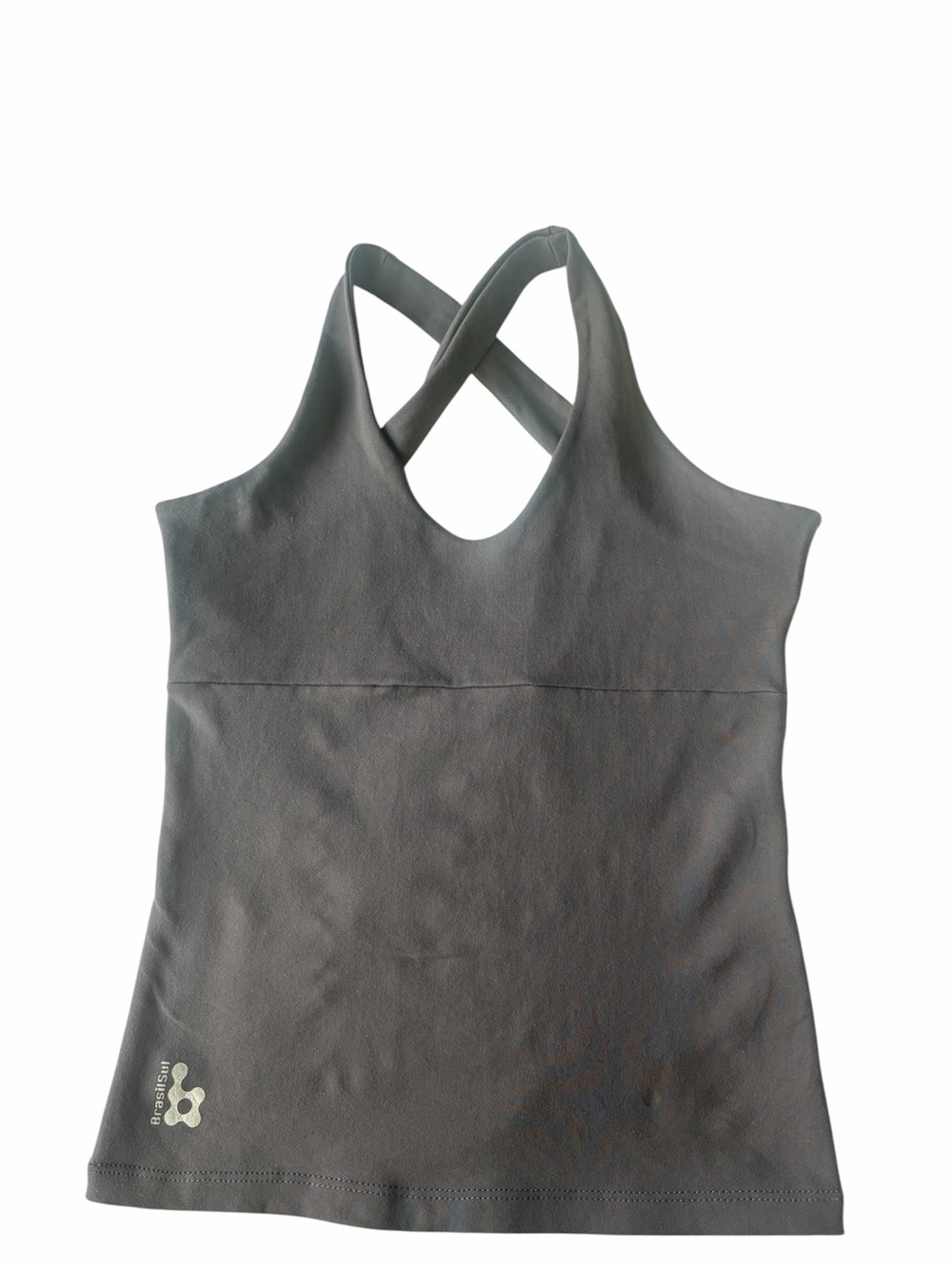 Crossback Athletic Tank Top - Charcoal Gray  Size M